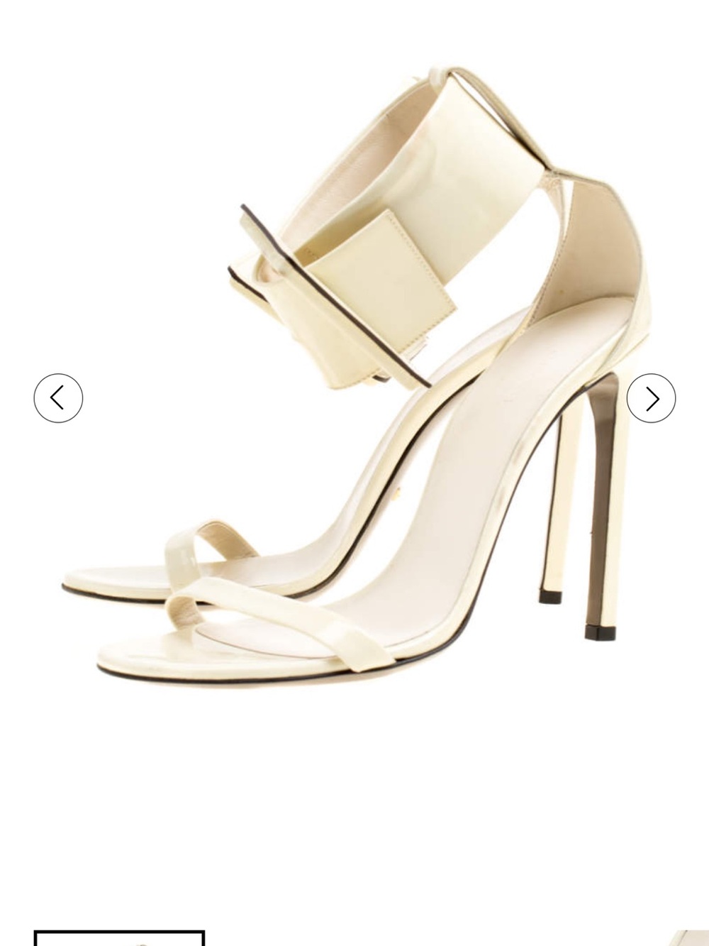 Gucci Cream Patent Leather Ankle-Strap High Heels - Picture 2 of 7